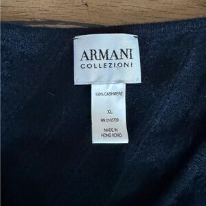 Armani Collezioni Women’s XL Dark Blue Long Sleeve Cashmere Sweater